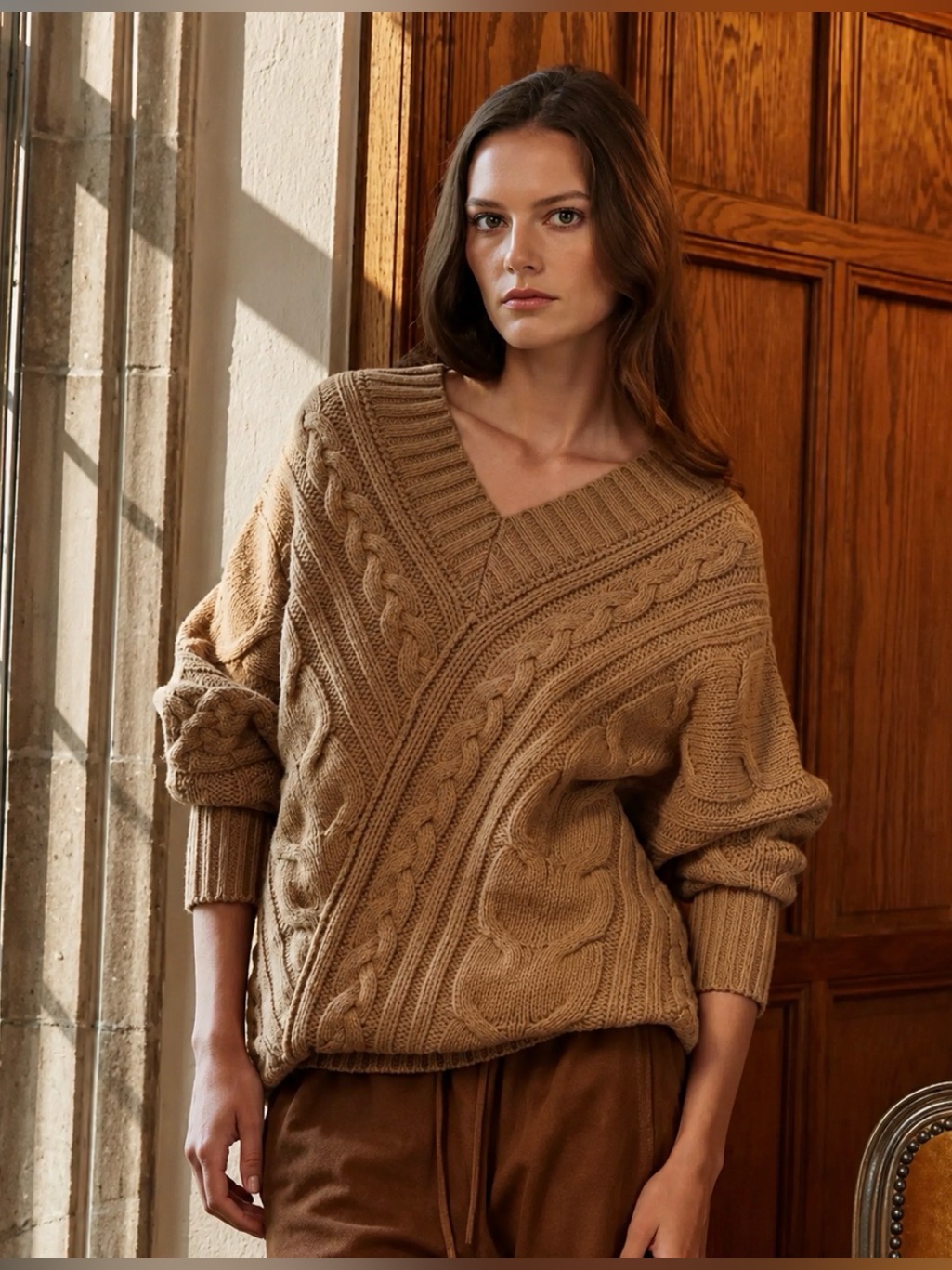 Nwt $398 Billy Reid Bias Cable Knit Sweater V-Neck Pullover 100% Merino Wool Xs